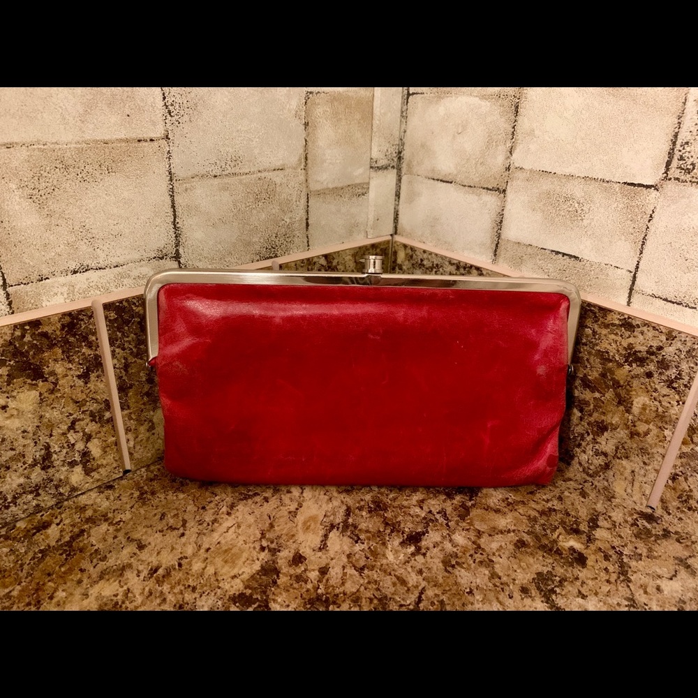 Red Lauren hobo wallet